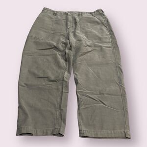 Lucky Brand Pants Womens 12 Green Utility Patch Pocket Boho Straight Leg 140185